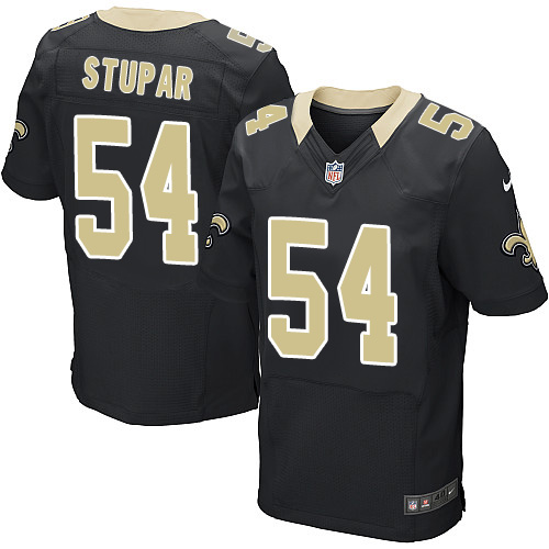 Men's Elite Nate Stupar Nike Jersey Black Home - #54 NFL New Orleans Saints